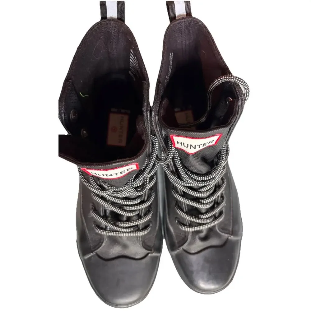 NEW Hunter Dipped Canvas Hi Top Sneakers Black Wm10 Men8 Grunge Festival Rave